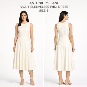 Antonio Melani Ivory Sleeveless Midi Dress – Size 6